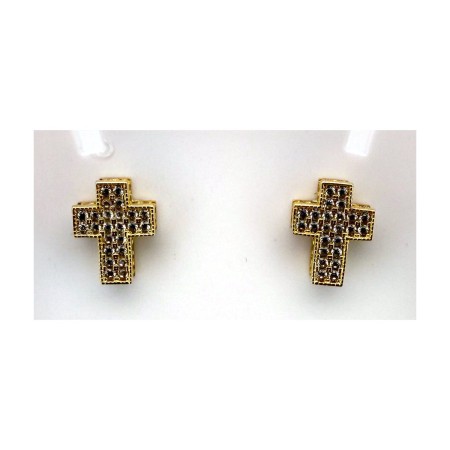 Pendientes cruces de oro 18k